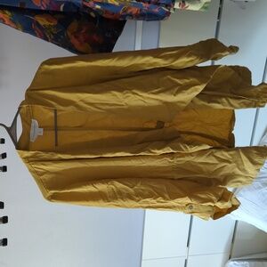 mustard open front light jacket